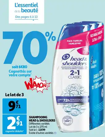Auchan HEAD & SHOULDERS shampooing offre