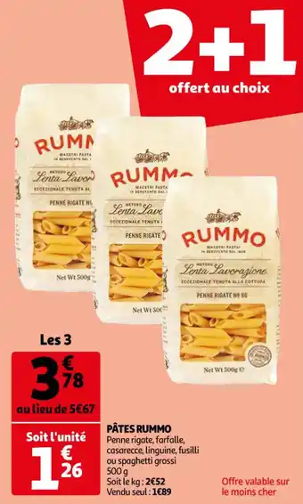Auchan Pâtes rummo offre