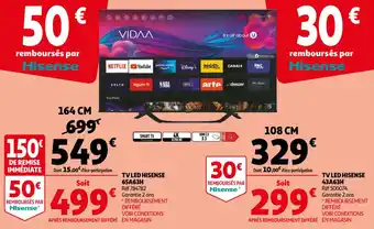 Auchan TV Led hisense 65A63H offre