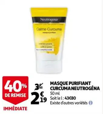 Auchan Masque purifiant curuma neutrogéna offre