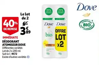 Auchan DOVE déodorant atomiseur offre