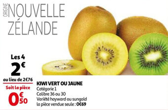 Auchan Kiwi vert ou jaune offre