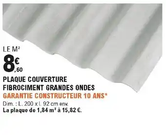 E.Leclerc Brico Plaque couverture fibrociment grandes ondes offre