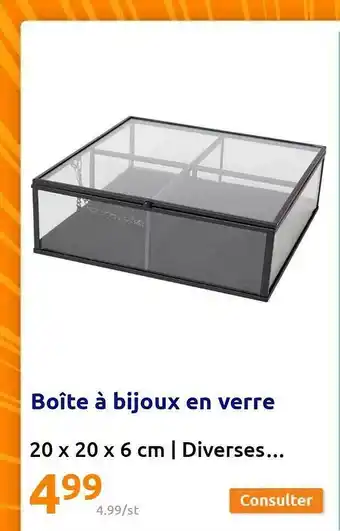 Action Boîte à bijoux en verre offre
