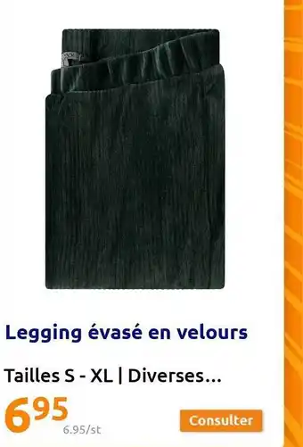 Action Legging évasé en velours offre