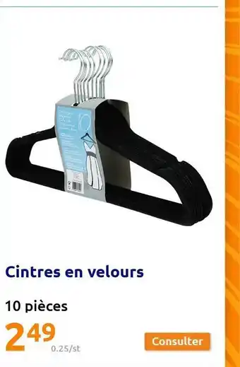 Action Cintres en velours offre