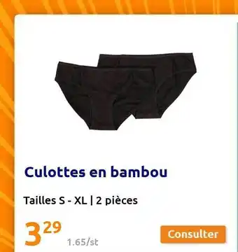 Action Culottes en bambou offre