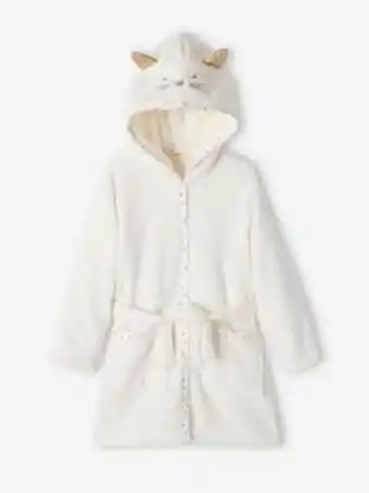 Vertbaudet Robe de chambre chat fille en maille peluche - ivoire offre