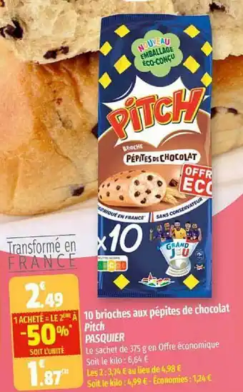 Coccinelle Supermarché 10 brioches aux pépites de chocolat pitch pasquier offre