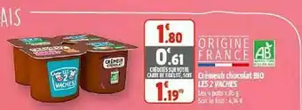 Coccinelle Supermarché Crémeux chocolat bio les 2 vaches offre