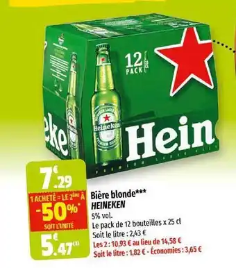 Coccinelle Supermarché Bière blonde heineken offre