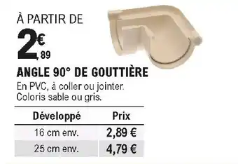 E.Leclerc Brico Angle 90° de gouttière offre