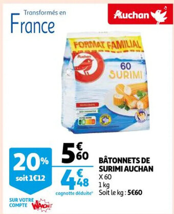 Auchan Bâtonnets de Surimi Auchan offre