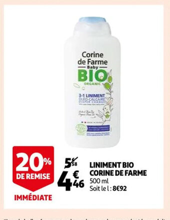 Auchan Liniment Bio Corine de Farme offre