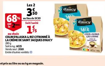 Auchan Colin d'Alaska & Riz Citronne à la crème de Saint Jacques d'Aucy offre