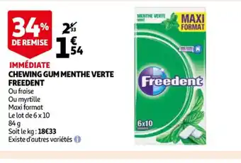 Auchan Freedent Chewing Gum Menthe Verte offre