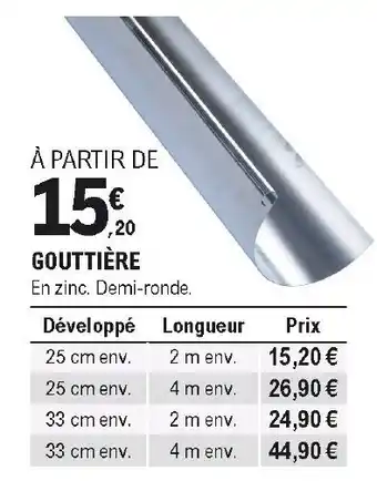 E.Leclerc Brico Gouttière offre