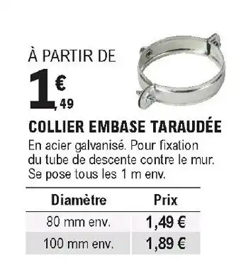 E.Leclerc Brico Collier embase taraudée offre