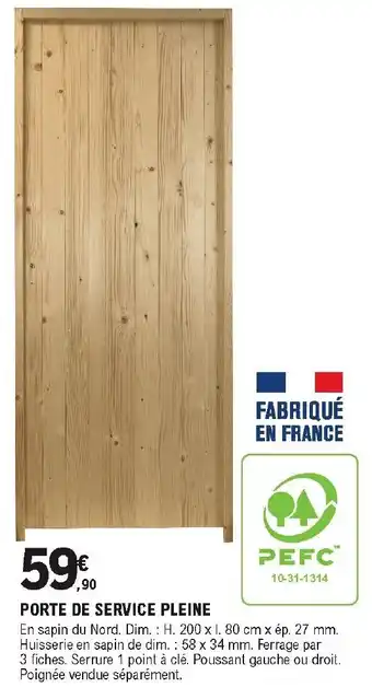 Porte de service pleine
