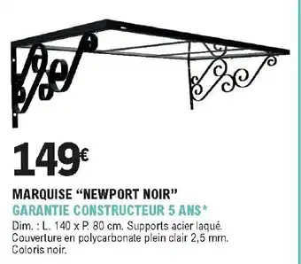 E.Leclerc Brico Marquise "Newport noir" offre