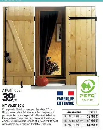 E.Leclerc Brico Kit volet bois offre