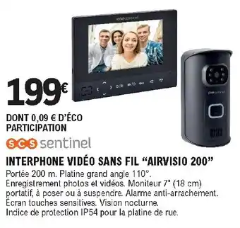E.Leclerc Brico Interphone vidéo sans fil offre