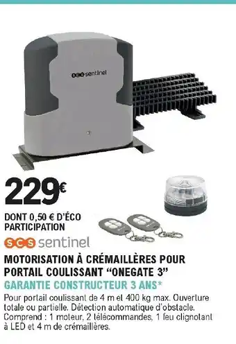 Motorisation à Crémaillères pour portail coulissant
