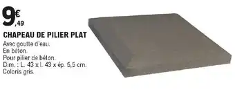 E.Leclerc Brico Chapeau de pilier plat offre