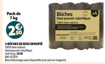 Auchan 4 Bûche de bois densifié offre