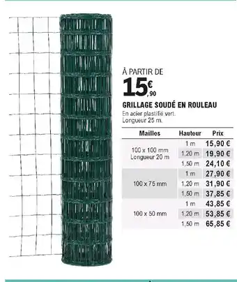 E.Leclerc Brico Grillage soudé en rouleau offre
