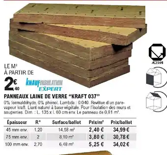 Panneaux laine de verre