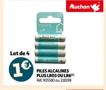 Auchan Piles Alcalines Plus Lro3 Ou Lr6 offre