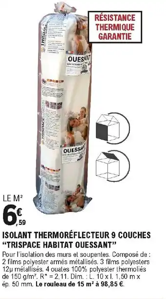 E.Leclerc Brico Isolant thermoréflecteur 9 couches offre