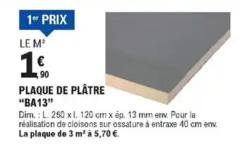 E.Leclerc Brico Plaque de plâtre offre