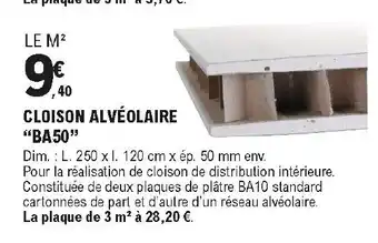 E.Leclerc Brico Cloison alvéolaire offre
