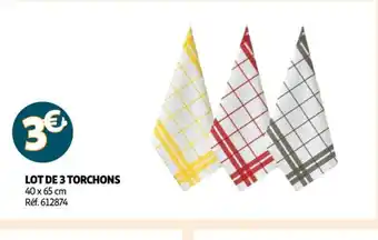 Auchan Lot de 3 Torchons offre