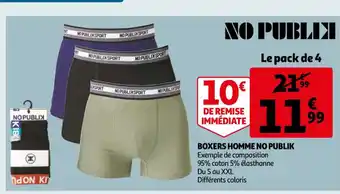 Auchan Boxers Homme No Publik offre