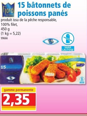 Norma 15 Bâtonnets de Poissons Panés offre