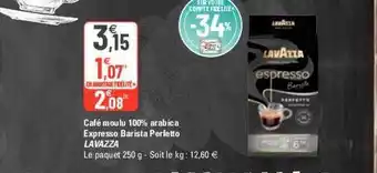 G20 Café moulu 100% arabica expresso barista perfetto lavazza offre