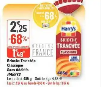 G20 Brioche tranchée classique sans additifs harrys offre