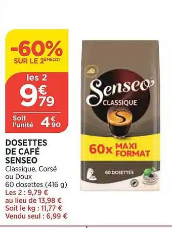 Maximarché Dosettes de café senseo offre