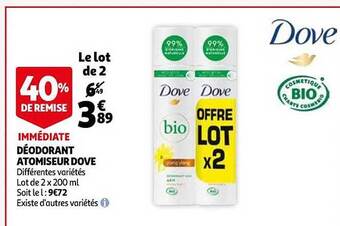 Auchan Déodorant atomiseur dove offre