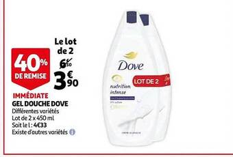 Auchan Gel douche dove offre