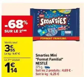 Carrefour Smarties mini offre