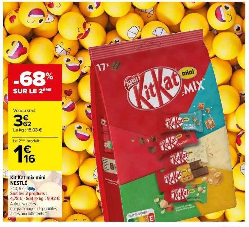 Promo Kit kat mix mini nestlé chez Carrefour