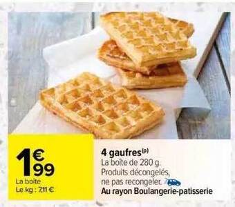 Carrefour 4 gaufres offre