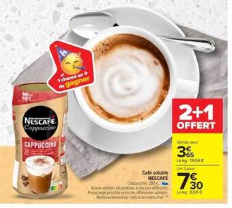 Carrefour Café soluble nescafé offre