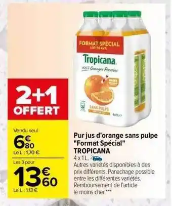 Pur jus d'orange sans pulpe
