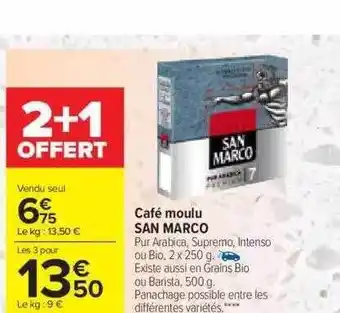 Carrefour Café moulu san marco offre