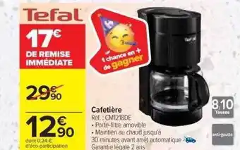 Carrefour Cafetière tefal offre